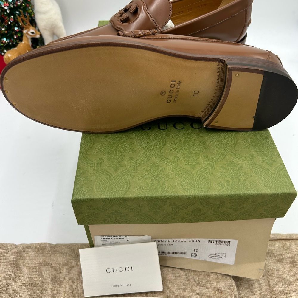 Gucci Brown Leather Loafers - Picture 5 of 9